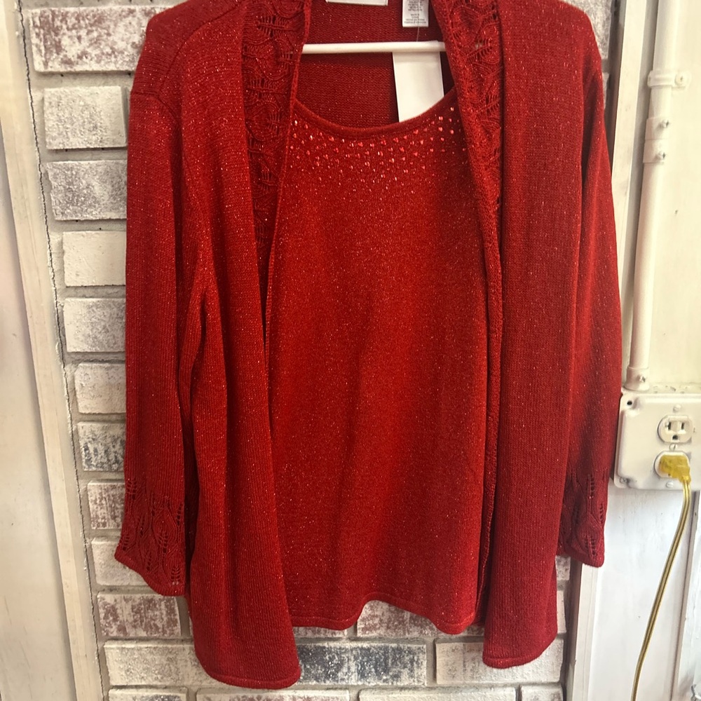 🛍️ Alfred Dunner Ladies XL deep rust cardigan/insert